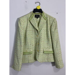 Womans Sag Harbor Size 16 Lime Button Down Blazer